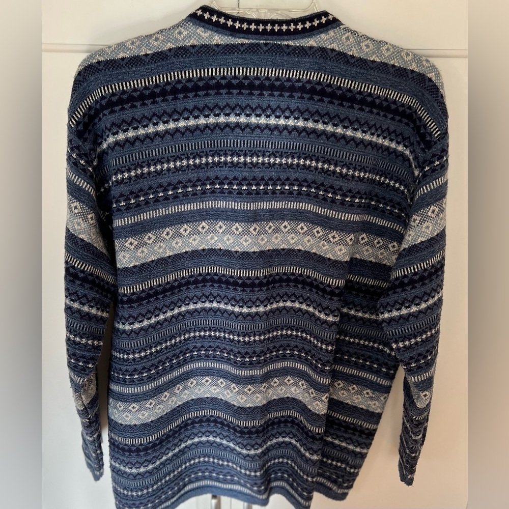 Ilanco Cardigan Sweater blue tones sz M vintage - Picture 5 of 6